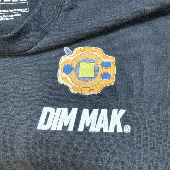 RARE Dim Mak x Digimon T-Shirt Men's S Black Steve Aoki Graphic Made in USA - Picture 4 of 7